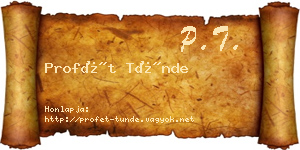 Profét Tünde névjegykártya